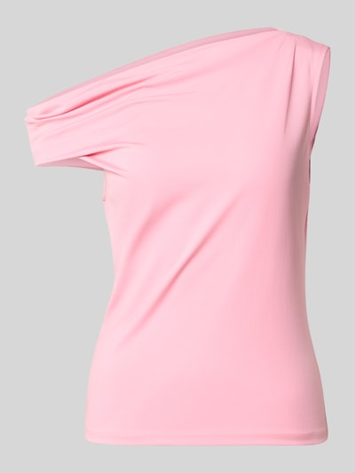 Produktfoto, Slim Fit Top aus Viskose-Mix in asymmetrischem Design von comma, róż, krój slim fit, mieszanka wiskozy, asymetryczny krój, krój na jedno ramię, długość tyłu 63 cm w rozmiarze 36