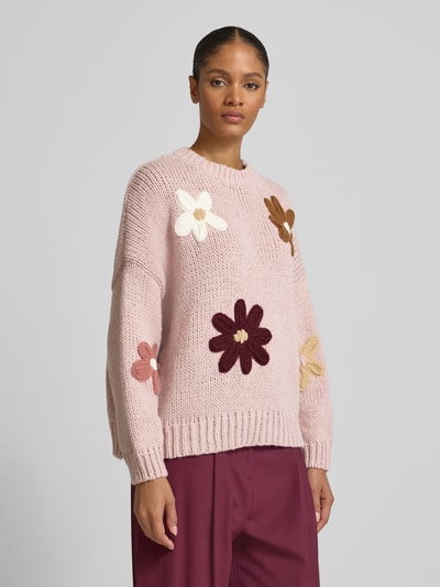 Apricot Gebreide pullover met ribboorden Oudroze - 4