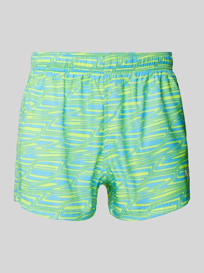 Puma Slim Fit Badeshorts mit Logo-Print Gelb 1