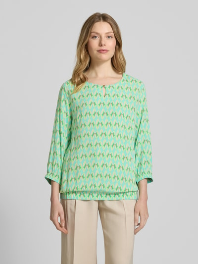 Betty Barclay Regular fit blouse met druppelvormige hals Olijfgroen - 4