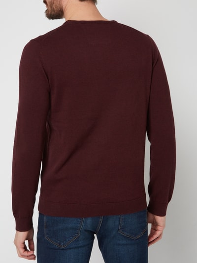 s.Oliver RED LABEL Pullover mit Logo-Stickerei  Bordeaux Melange 5