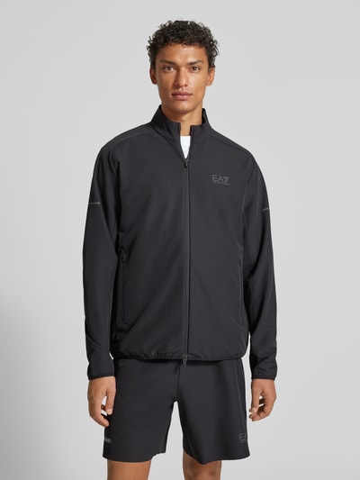 EA7 Emporio Armani Regular Fit Sweatjacke mit Logo-Print Modell 'Ventus' Black 4