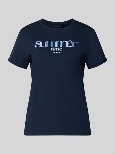 Tom Tailor Regular Fit T-Shirt aus reiner Baumwolle Marine 2