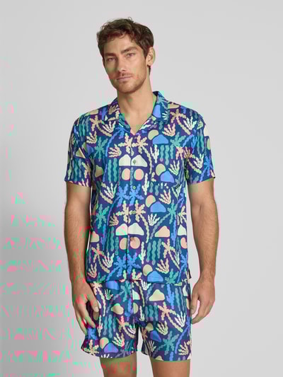 BOARDIES Freizeithemd mit Knopfleiste Modell 'Palm' Marine 4
