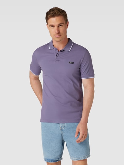 CK Calvin Klein Poloshirt mit Label-Detail Flieder 4