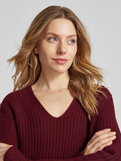 (The Mercer) N.Y. Strickpullover aus Kaschmir mit V-Ausschnitt  Bordeaux 3