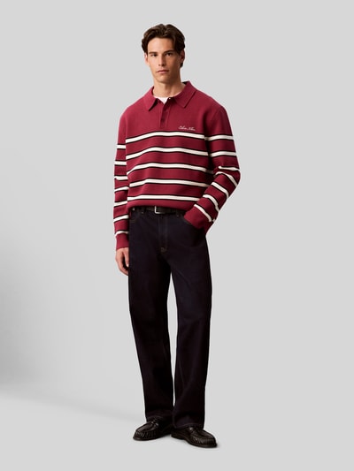 Calvin Klein Jeans Relaxed Fit Sweatshirt aus Baumwoll-Mix  Bordeaux 1
