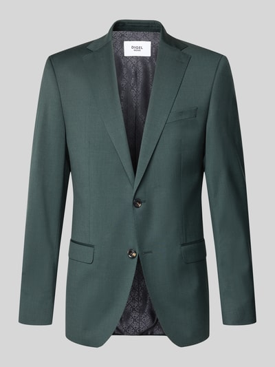 Produktfoto, dunkelgrünes Slim Fit 2-Knopf-Sakko mit Pattentaschen Modell 'Move Alesso' von DIGEL aus Schurwoll-Elasthan-Mix, Reverskragen, glatte Struktur