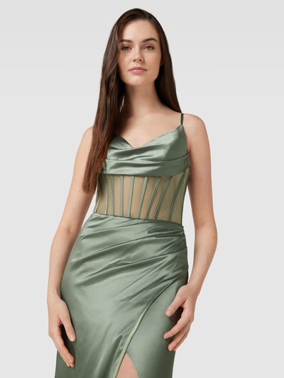 Luxuar Sukienka wieczorowa z cienkimi ramiączkami Jasnozielony 3