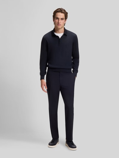 BOSS Regular Fit Poloshirt aus reiner Wolle Modell 'Lancione' Marine 1