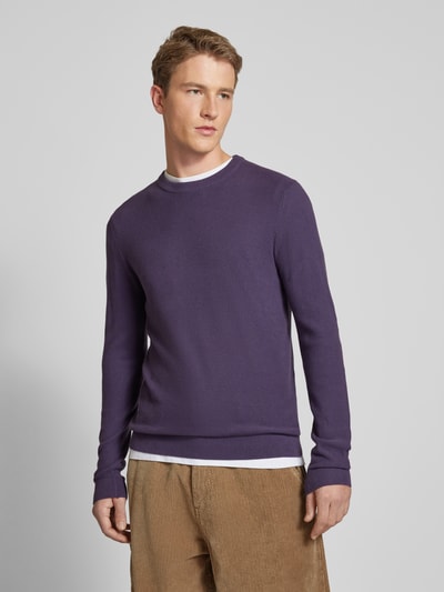 REVIEW Gebreide pullover met ronde hals Aubergine - 4