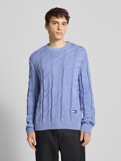 Tommy Jeans Regular fit gebreide pullover van zuiver katoen Lichtblauw - 4