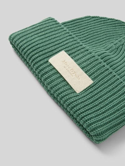 Marc O'Polo Beanie aus reiner Baumwolle Label-Patch Gruen 2