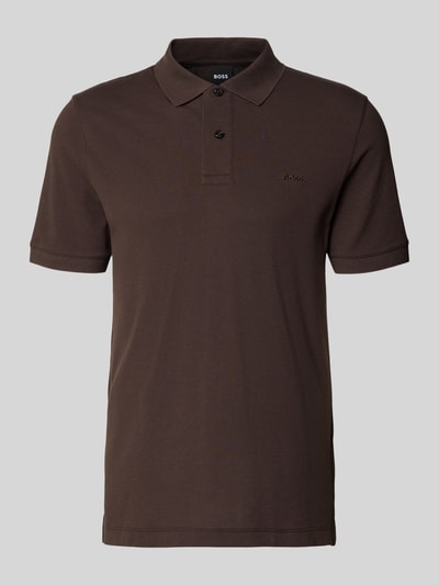 Produktfoto, Regular Fit Poloshirt aus reiner Baumwolle Modell 'PALLAS' von BOSS, Optik: Unifarben, Label-Stitching-Applikation, Polokragen, Knopfleiste, Kurzarm, Rumpfabschluss mit Seitenschlitzen, Piqué-Textur