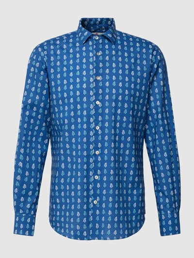MC2 Saint Barth Shirt met all-over bloemenmotief, model 'SIKELIA' Marineblauw - 2