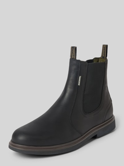 Barbour Buty chelsea ze skóry bydlęcej z profilowaną podeszwą Czarny 1