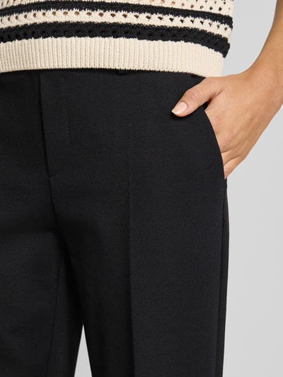 STEHMANN Straight leg stoffen broek met persplooien, model 'Fenja' Zwart - 3