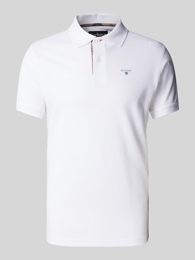 Barbour Slim Fit Poloshirt mit Label-Stitching Weiss 2