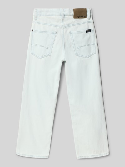 Produktfoto, Straight Fit Jeans mit Logo-Patch Modell 'Ilyano' von Garcia aus reiner Baumwolle, 5-Pocket-Design, helle Waschung, Rückansicht
