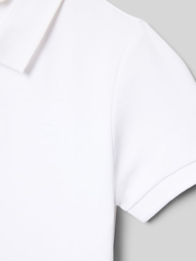 Produktfoto, Poloshirt aus Baumwolle von Mango in Weiß, reine Baumwolle, gerader Schnitt, Polokragen, kurzärmelig, feine Struktur