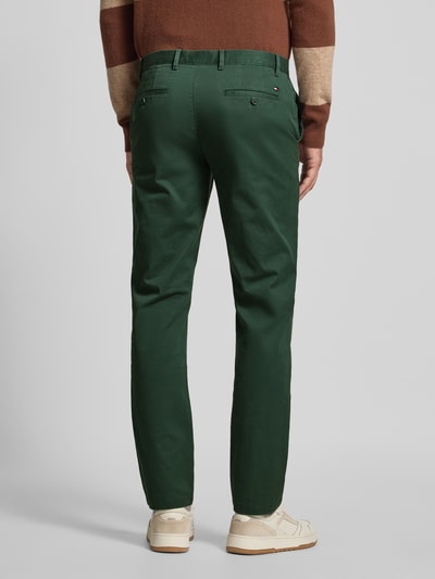 Tommy Hilfiger Straight leg chino van katoenmix, model 'DENTON' Donkergroen - 5