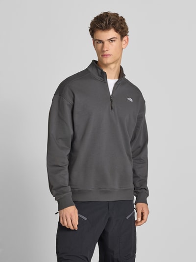 The North Face relaxed fit sweatshirt met opstaande kraag en ritssluiting Antraciet - 4