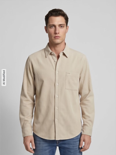 BOSS Orange Regular fit vrijetijdsoverhemd van puur katoen model 'Relegant' Beige - 4