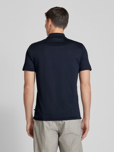 BOSS Slim fit poloshirt met ritssluiting Marineblauw - 5