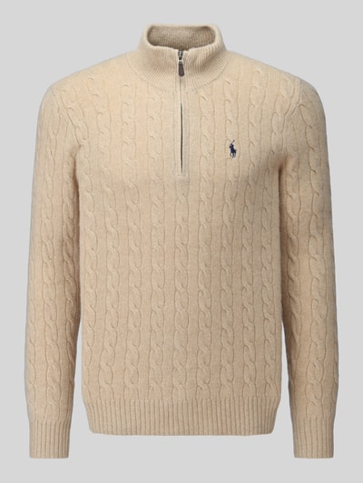 Polo Ralph Lauren Troyer o kroju regular fit z mieszanki wełny i kaszmiru Camel 2