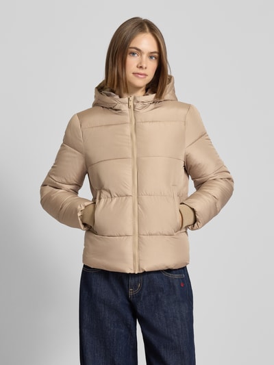 Pieces Kurtka pikowana o kroju regular fit z kapturem model ‘BEE NEW’ Piaskowy melanż 4