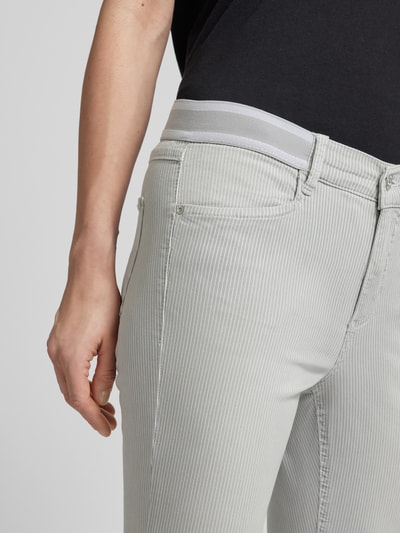 Angels Slim fit jeans met streepmotief, model 'Ornella sporty' Lichtgrijs - 3