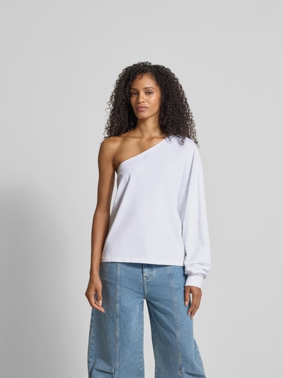 black palms Longsleeve in One-Shoulder-Design Weiss 4