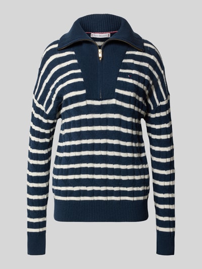 Tommy Hilfiger Regular Fit Troyer aus reiner Wolle Marine 2