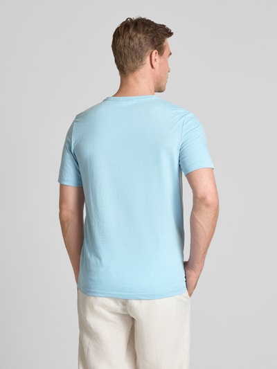 Lindbergh T-shirt met labelprint Lichtblauw - 5