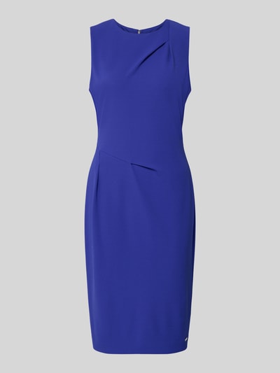 Produktfoto, Knielanges Etuikleid mit Rundhalsausschnitt von Calvin Klein Womenswear in intensivem Blau, Material-Mix mit Stretch-Anteil, gerader Schnitt, glatte Textur