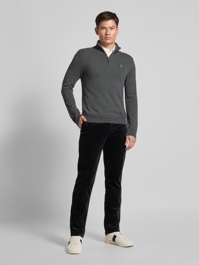 Polo Ralph Lauren Stretch straight fit corduroy broek met riemlussen, model 'BEDFORD' Zwart - 1