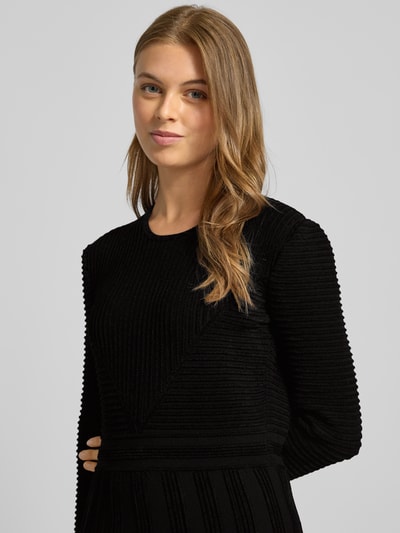 Emporio Armani Midikleid aus Viskose-Mix mit Strukturmuster Black 3