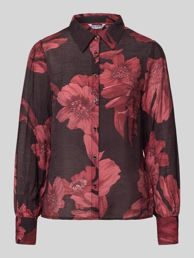 ZABAIONE Bluzka koszulowa z listwą guzikową Bordowy 2