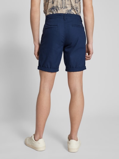 Blend Regular Fit Leinenshorts im unifarbenen Design Dunkelblau 5