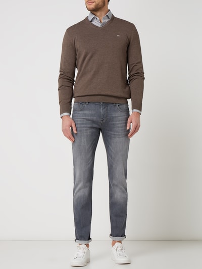 Christian Berg Men Pullover aus Supima®-Baumwolle Mittelbraun meliert 1