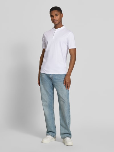 DRYKORN Slim Fit Poloshirt mit Stehkragen Modell 'LOUIS' Weiss 1