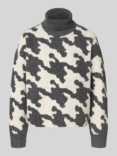 Vero Moda Regular Fit Rollkragenpullover mit Allover-Muster Modell 'HURLEY' Mittelgrau 2