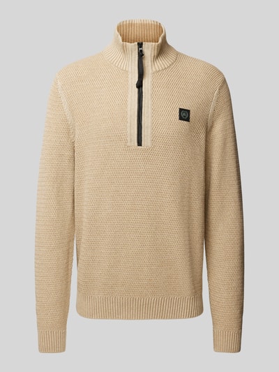 Lerros Gebreide pullover met opstaande kraag Beige - 2