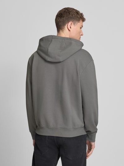 HUGO Bluza z kapturem o kroju relaxed fit z czystej bawełny model 'DAPO' Antracytowy 5