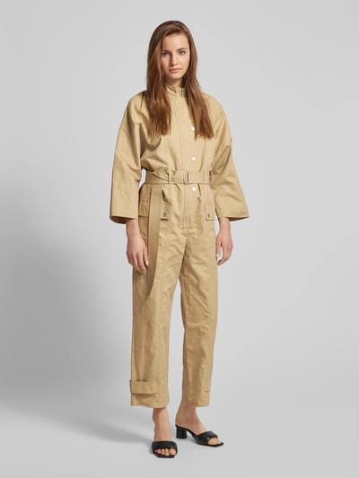 Weekend Max Mara Jumpsuit mit Stehkragen Modell 'FASTO' Beige 1