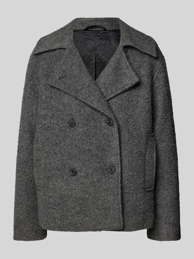 Selected Femme Regular Fit Wolljacke mit doppelreihiger Knopfleiste Modell 'ALMA' Dunkelgrau 2