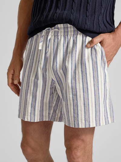 Forét Regular fit bermuda met linnen, model 'Serene' Lichtblauw - 3