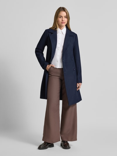 mbyM Lange jas met strikceintuur, model 'Tanni-M' Donkerblauw - 1