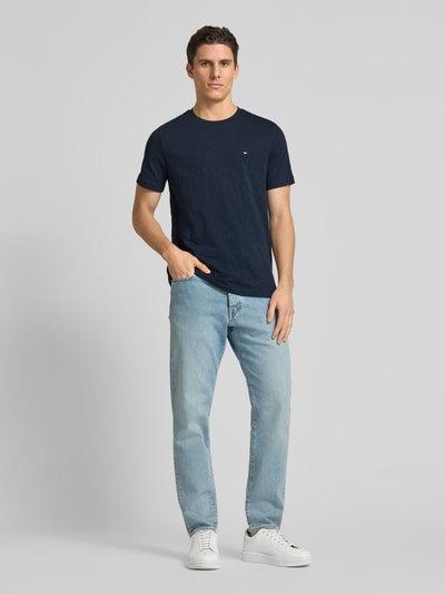 Tommy Hilfiger T-shirt met labelstitching Marineblauw - 1