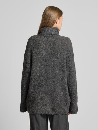 Pieces Relaxed Fit Rollkragenpullover mit Wollanteil Modell 'NATHERINE' Anthrazit Melange 5